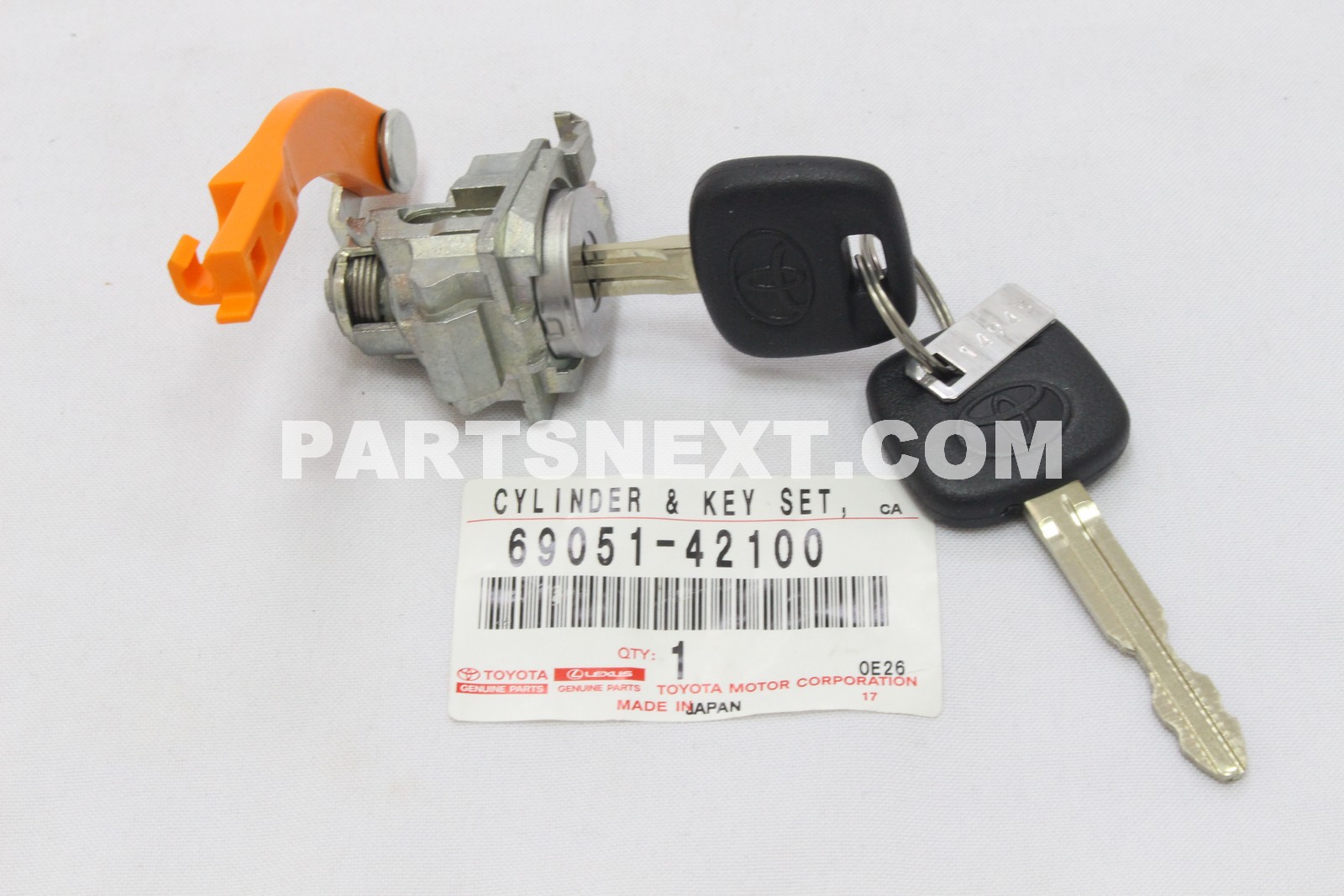 Toyota :: 69051-42100 CYLINDER & KEY SET, DOOR LOCK, RH