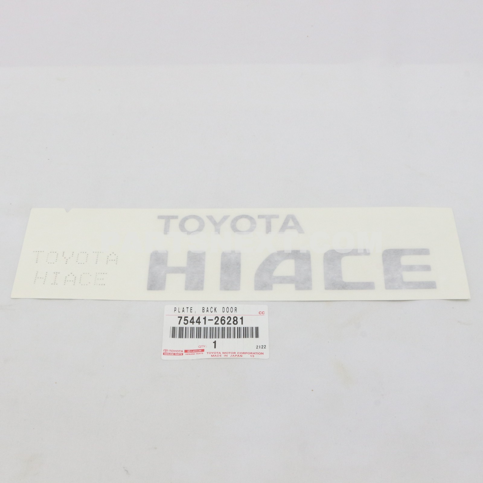 Toyota :: 75441-26281 PLATE, BACK DOOR NAME