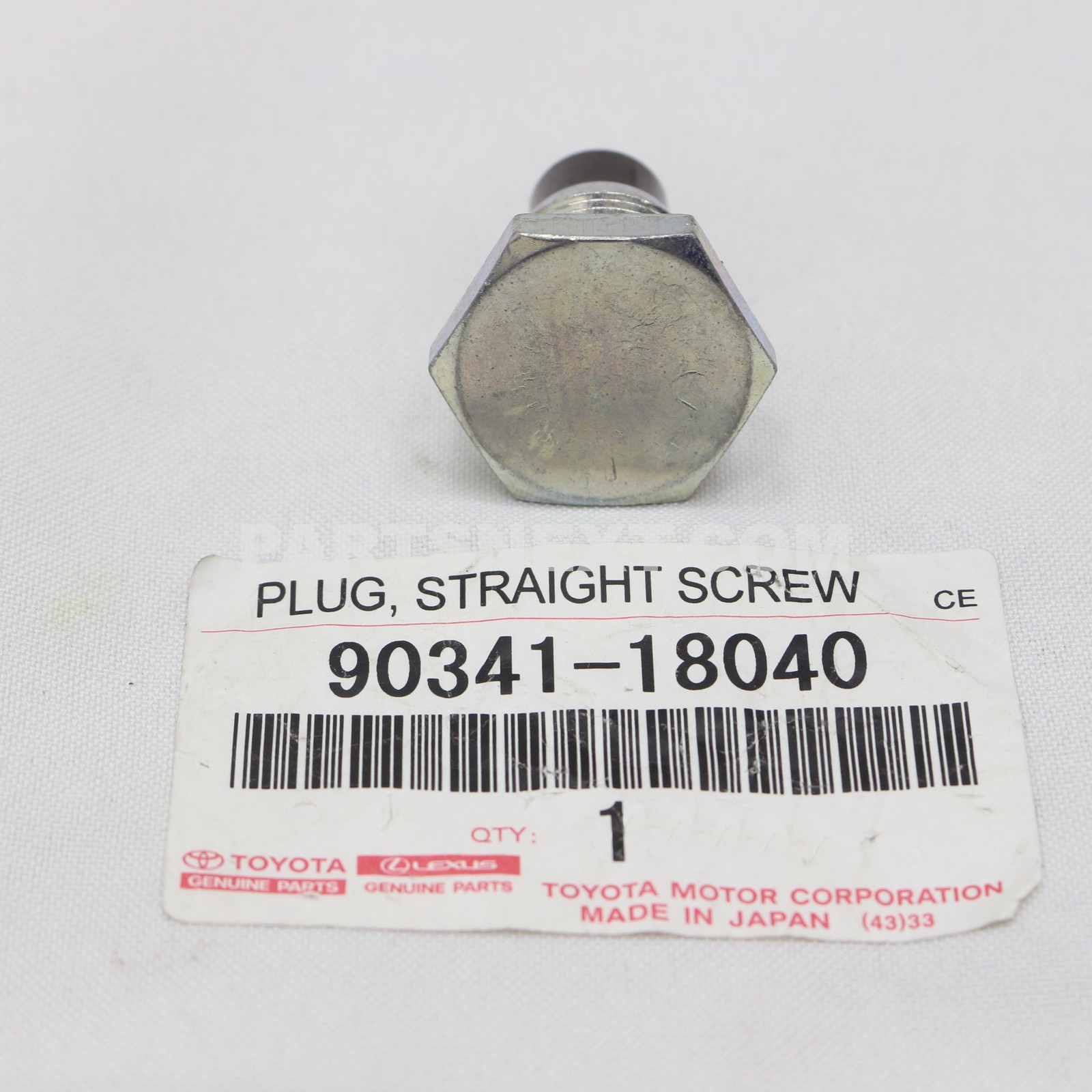 Toyota :: 90341-18040 PLUG (FOR REAR AXLE HOUSING DRAIN)