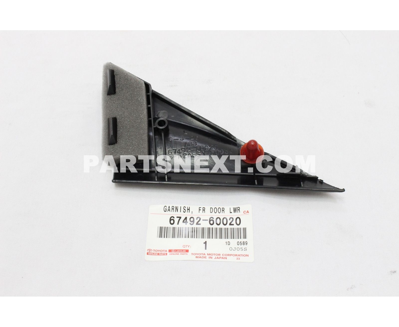 Toyota :: 67492-60020 GARNISH, FRONT DOOR LOWER FRAME BRACKET, LH