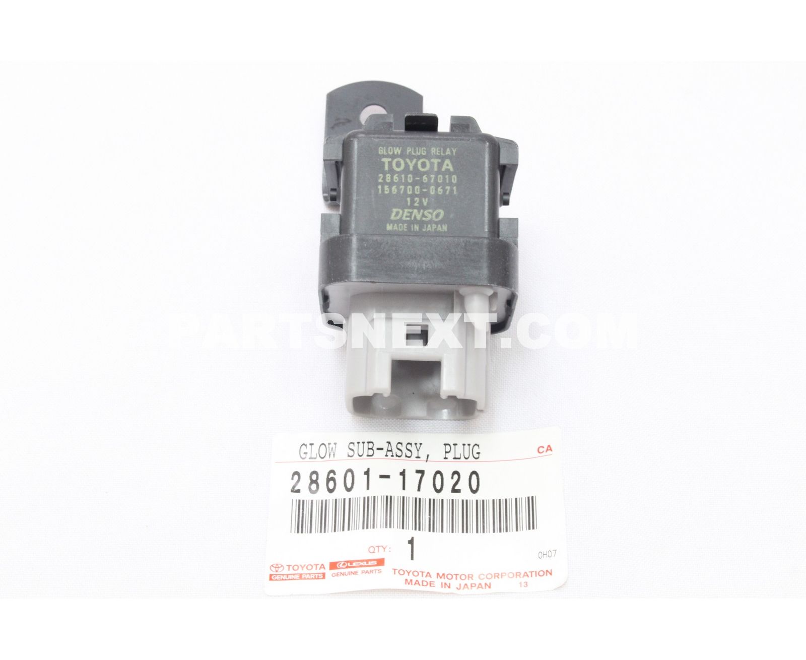 Toyota 2860117020 RELAY ASSY, GLOW PLUG(SUB)