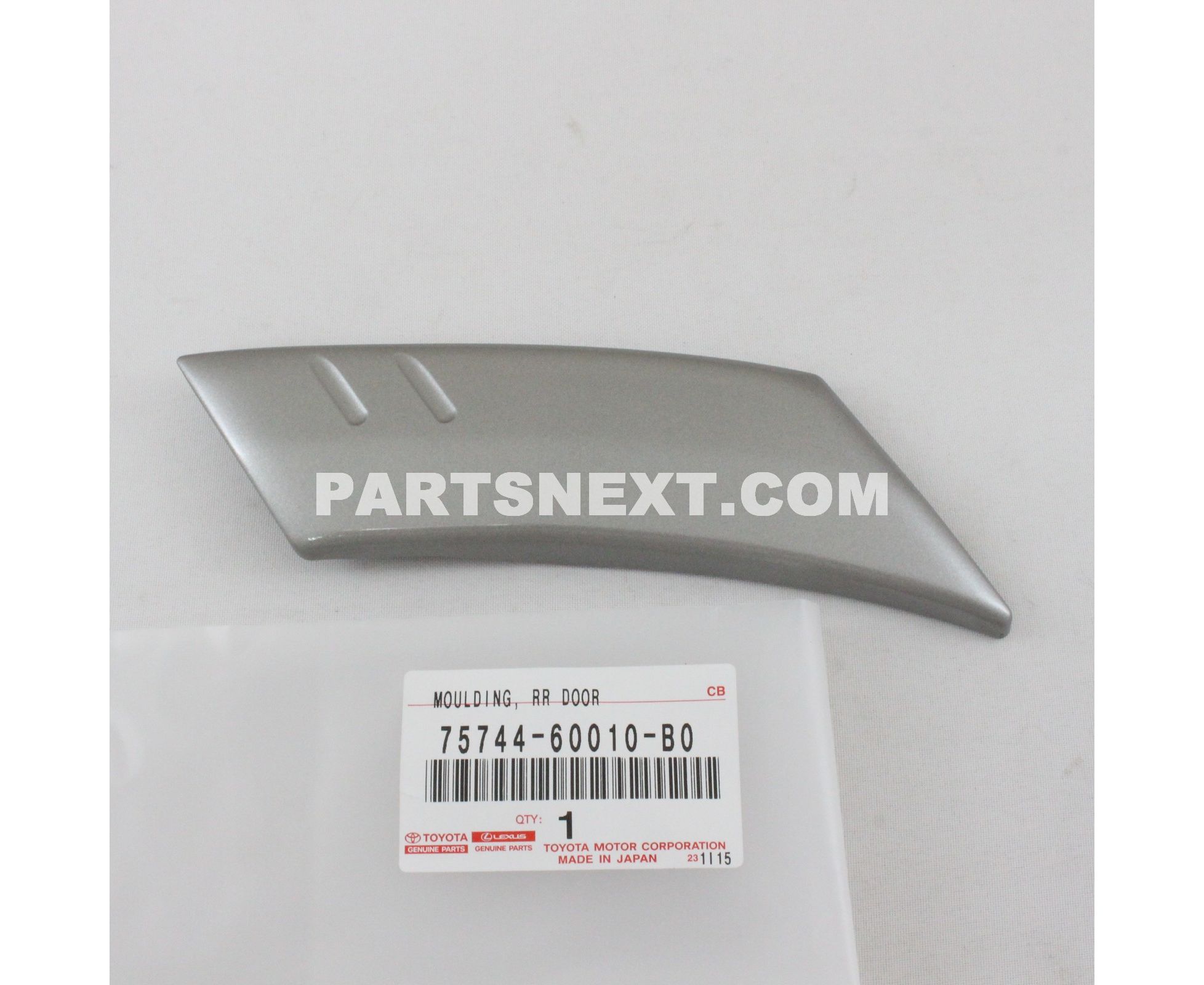 Toyota :: 75744-60010-B0 MOULDING, REAR DOOR, OUTSIDE UPPER REAR LH