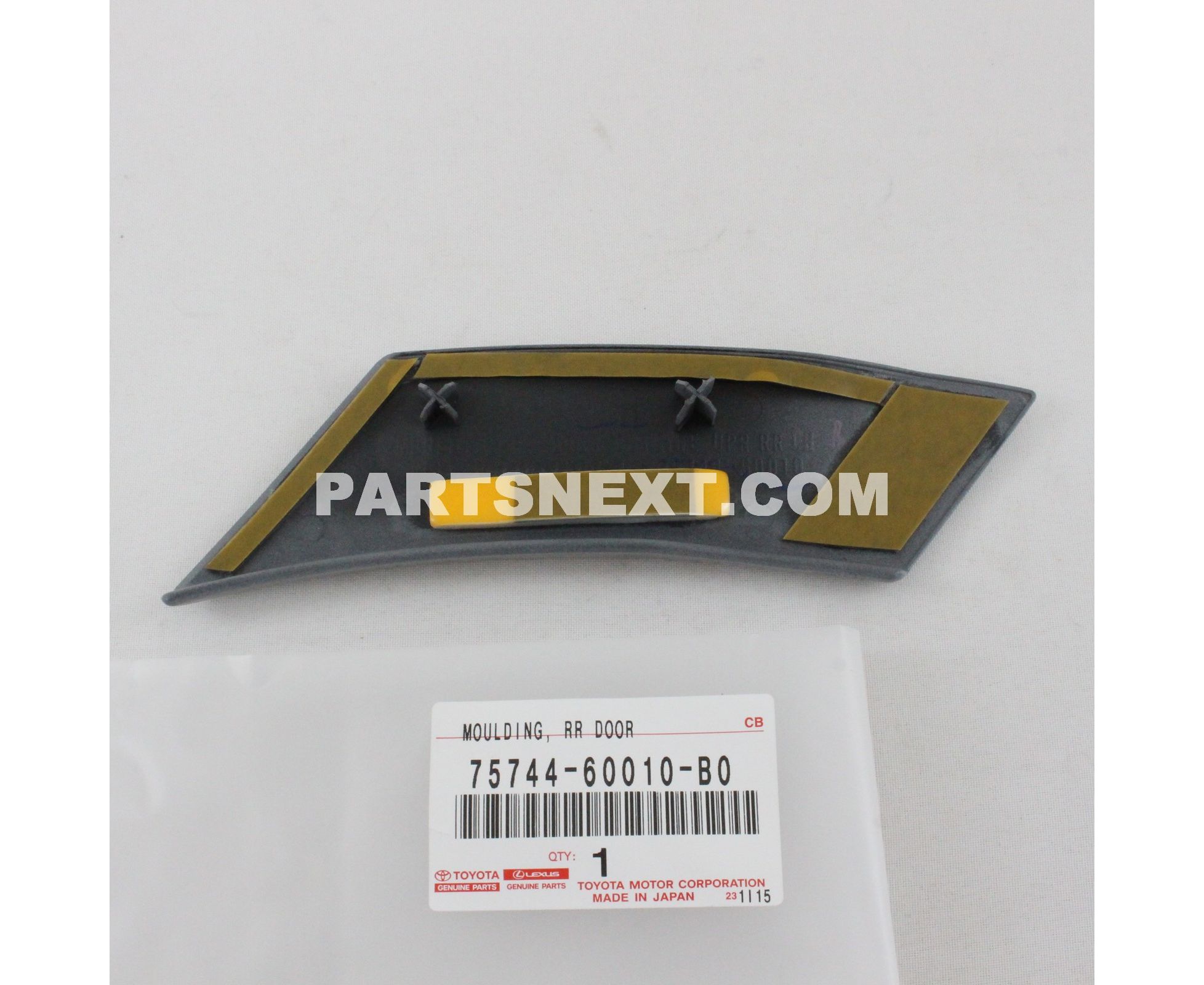 Toyota :: 75744-60010-B0 MOULDING, REAR DOOR, OUTSIDE UPPER REAR LH