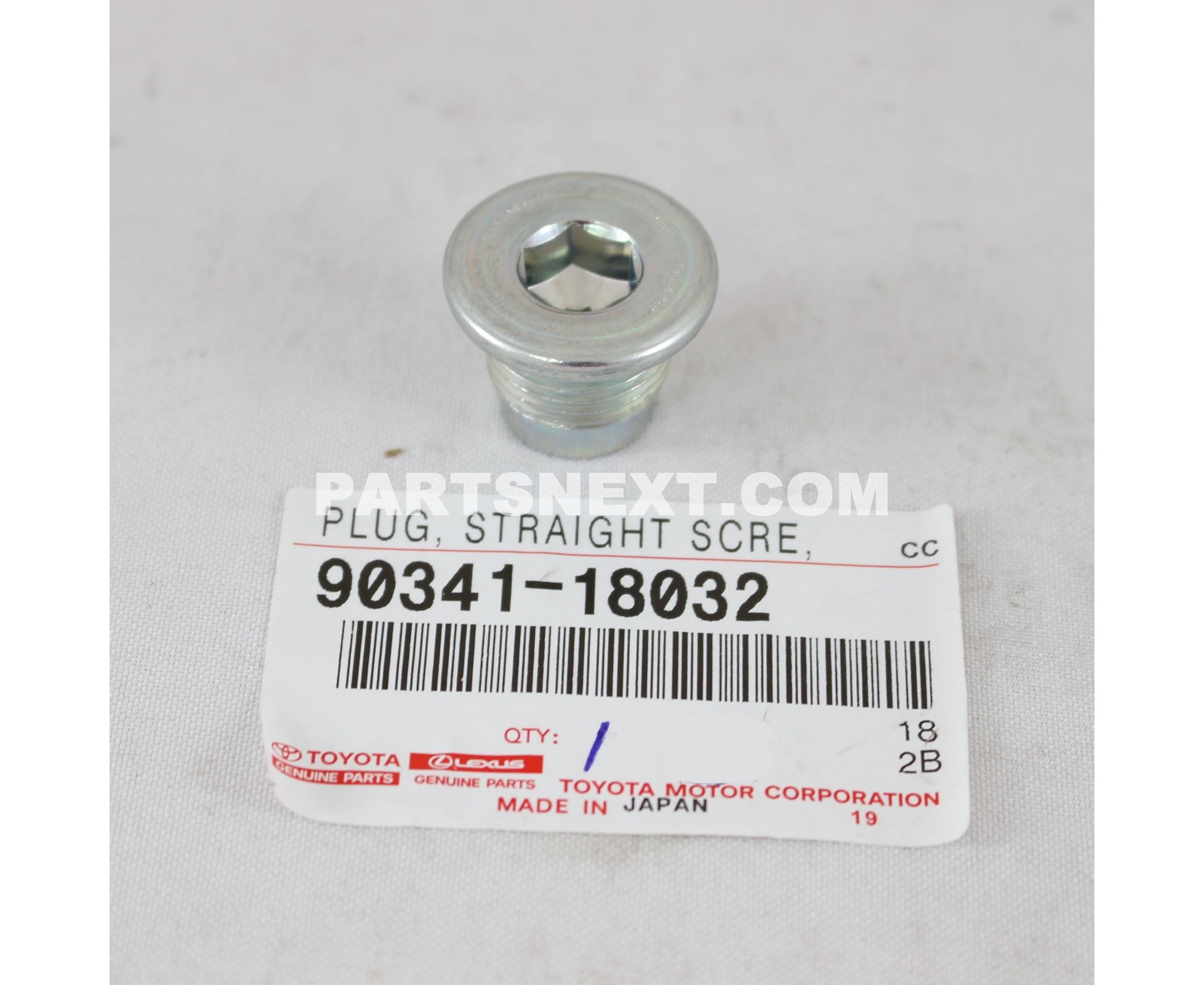 Toyota 9034118032 PLUG (FOR FRONT DIFFERENTIAL FILLER)