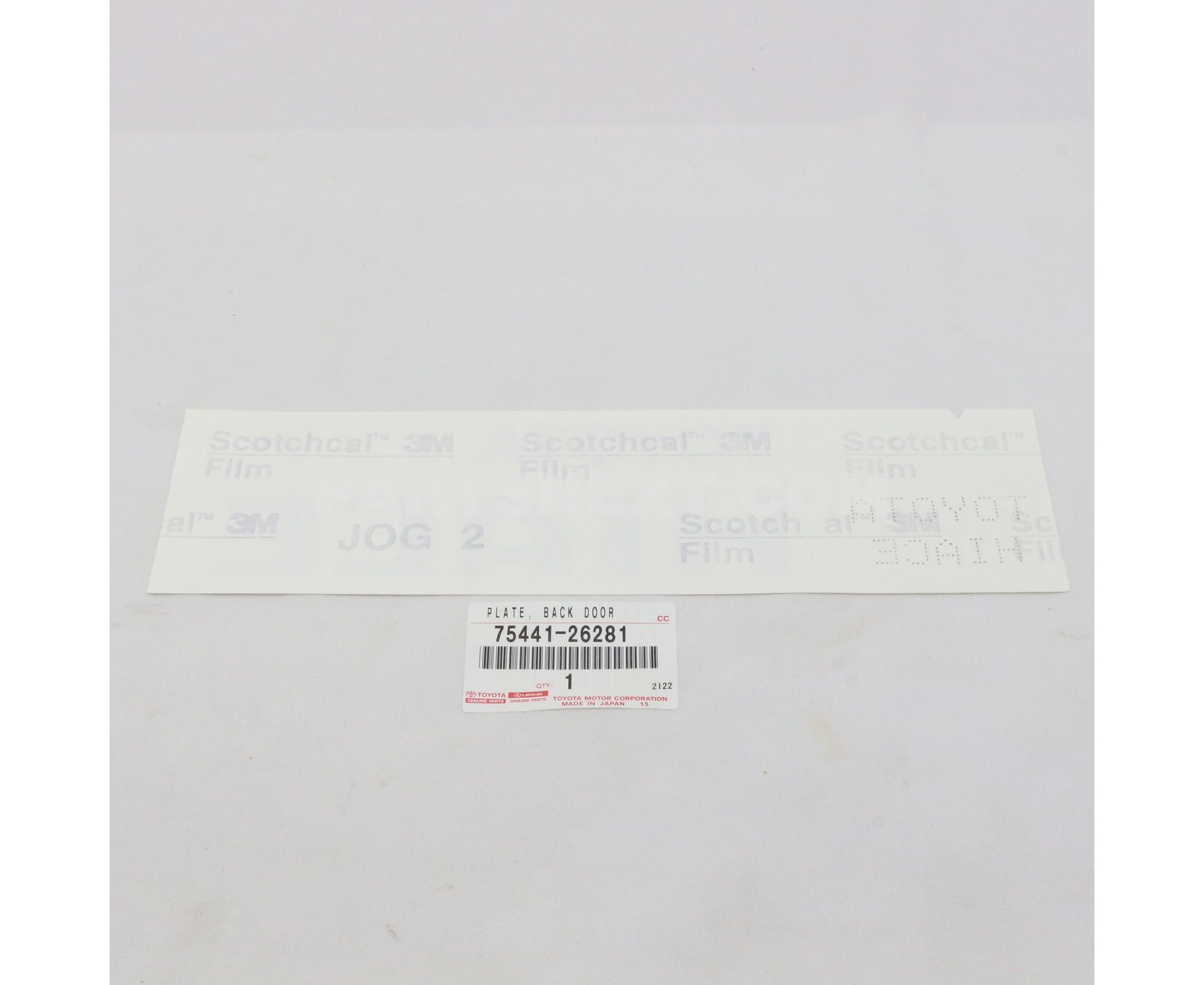 Toyota :: 75441-26281 PLATE, BACK DOOR NAME