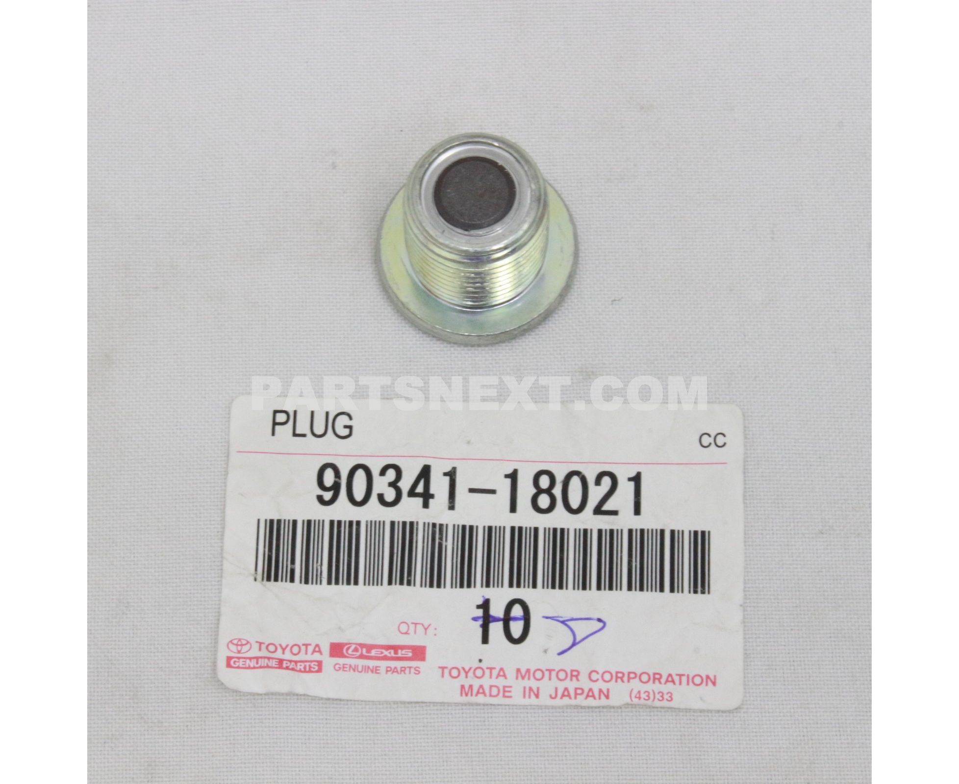 Toyota :: 90341-18021 PLUG (FOR FRONT DIFFERENTIAL DRAIN)