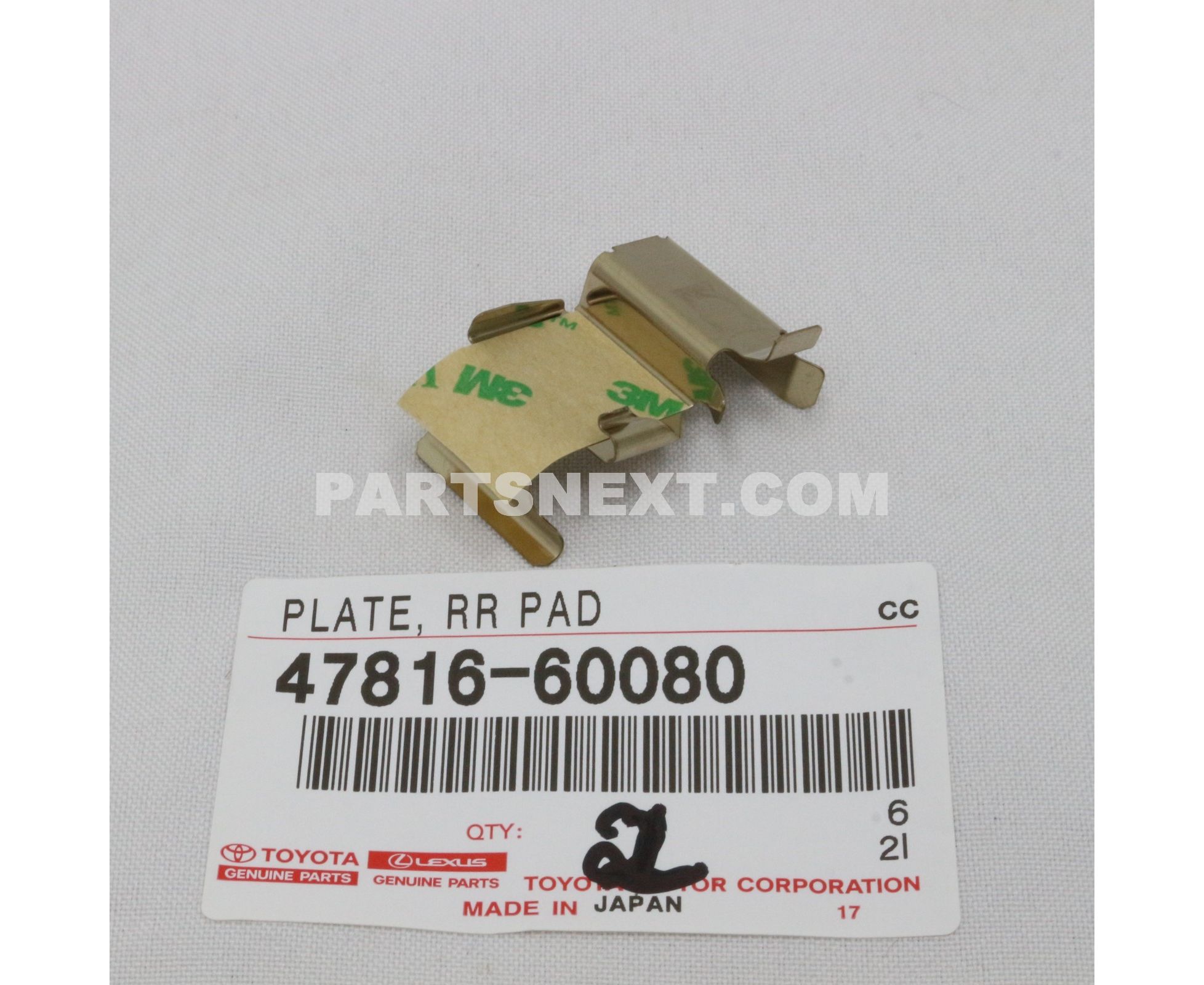 Toyota :: 47816-60080 PLATE, PAD SUPPORT, NO.1(FOR REAR DISC BRAKE)