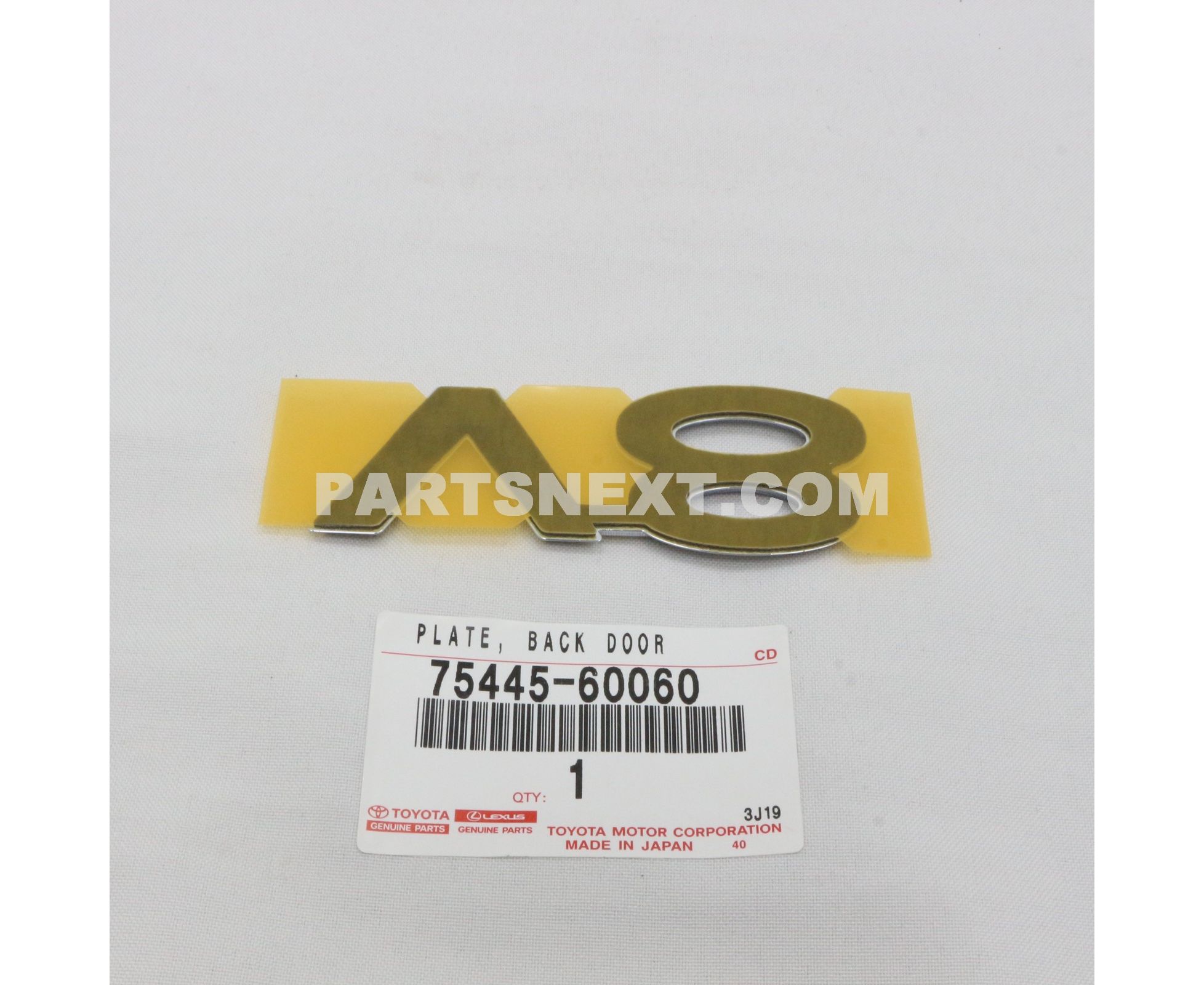 Toyota :: 75445-60060 PLATE, BACK DOOR NAME, NO.5