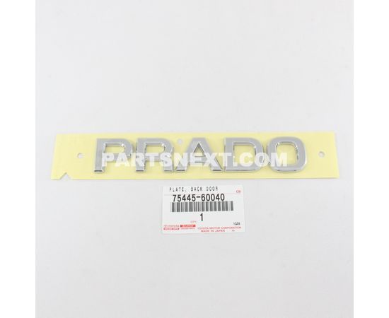Toyota :: 75445-60040 PLATE, BACK DOOR NAME, NO.5